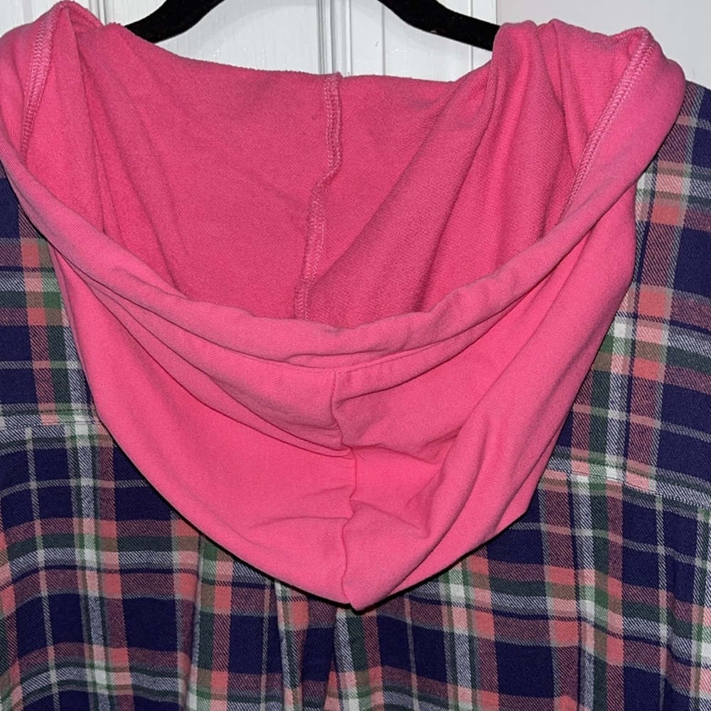 White Birch purple/pink ombré hooded long sleeved flannel shirt Size 2X - Picture 5 of 7